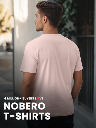 Nobero MenS Graphic Print Regular Fit T-Shirt (1M-Twts-C0772_Blush