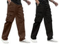 Veirdo Mens Cotton Baggy Fit Regular Length Mid Rise Utility Pocket Cargos
