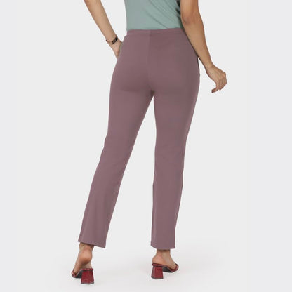BlissClub Women Ultimate Straight Pants| Pintuck Design | No-Dig Waistband | Trousers for Women | 2 Zippered Pockets