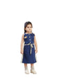 Aarika Girls Navy Blue Colour Solid Denim Dress-(3-9 Years)-(Oct_Dr-31646-Navy-Blue-22)