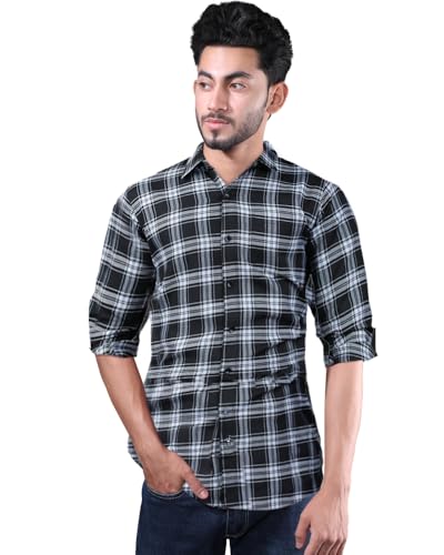 Noble Monk MenS Regular Fit Shirt |Full Sleeve | Check Pattern | Stylish Shirt For Men