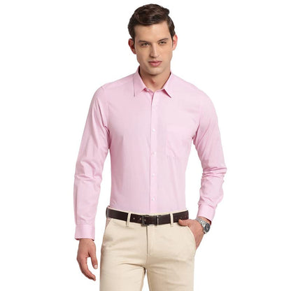 Turtle Men Cotton Slim Fit Formal Shirts Pink
