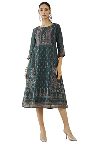 Soch Women Green Chanderi Floral Kurta