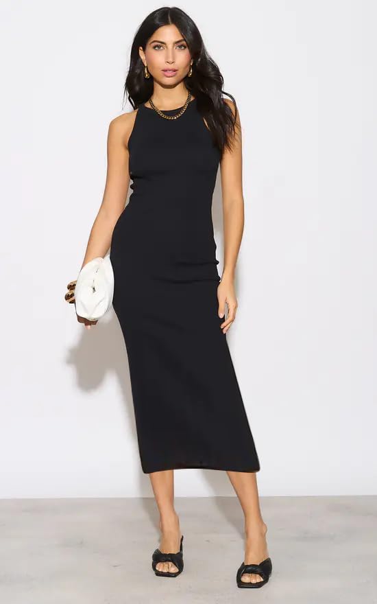 Toochki Dress For Women | Dresses For Women Dress | Black Bodycon Dress | Bodycon Dresses | Midi Length Dress | Lycra Bodycon Dr