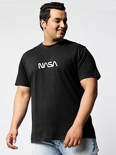 Bewakoof Mens Universal Astro Graphic Printed Cotton Jersey Plus Size T-Shirt - Oversized Fit, Round Neck, Half Sleeves_595701_