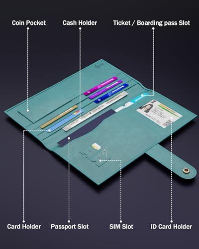 Fedus Leather Premium Long Currency Holder,Passport Holder For Unisex, Wallet With Card Holder,Id Card,Ticket,Currency,Boarding