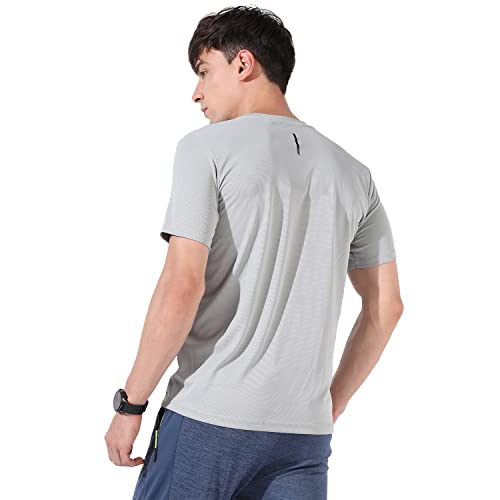 Campus Sutra Mens Solid White Dri-Fit Short Sleeve Regular Fit Activewear T-Shirt for Casual Wear | Modern Clothing T-Shirt Cra