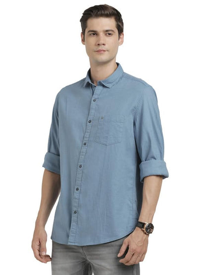 Turtle Men 100% Cotton Stellar Solid Slim Fit Casual Shirt