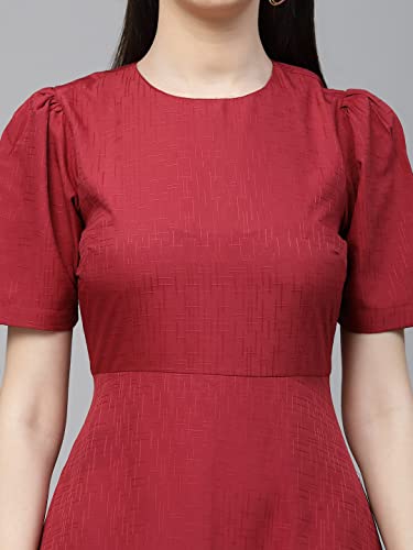 Style Quotient Women Maroon Solid Polyester Regular Smart Casual Tops