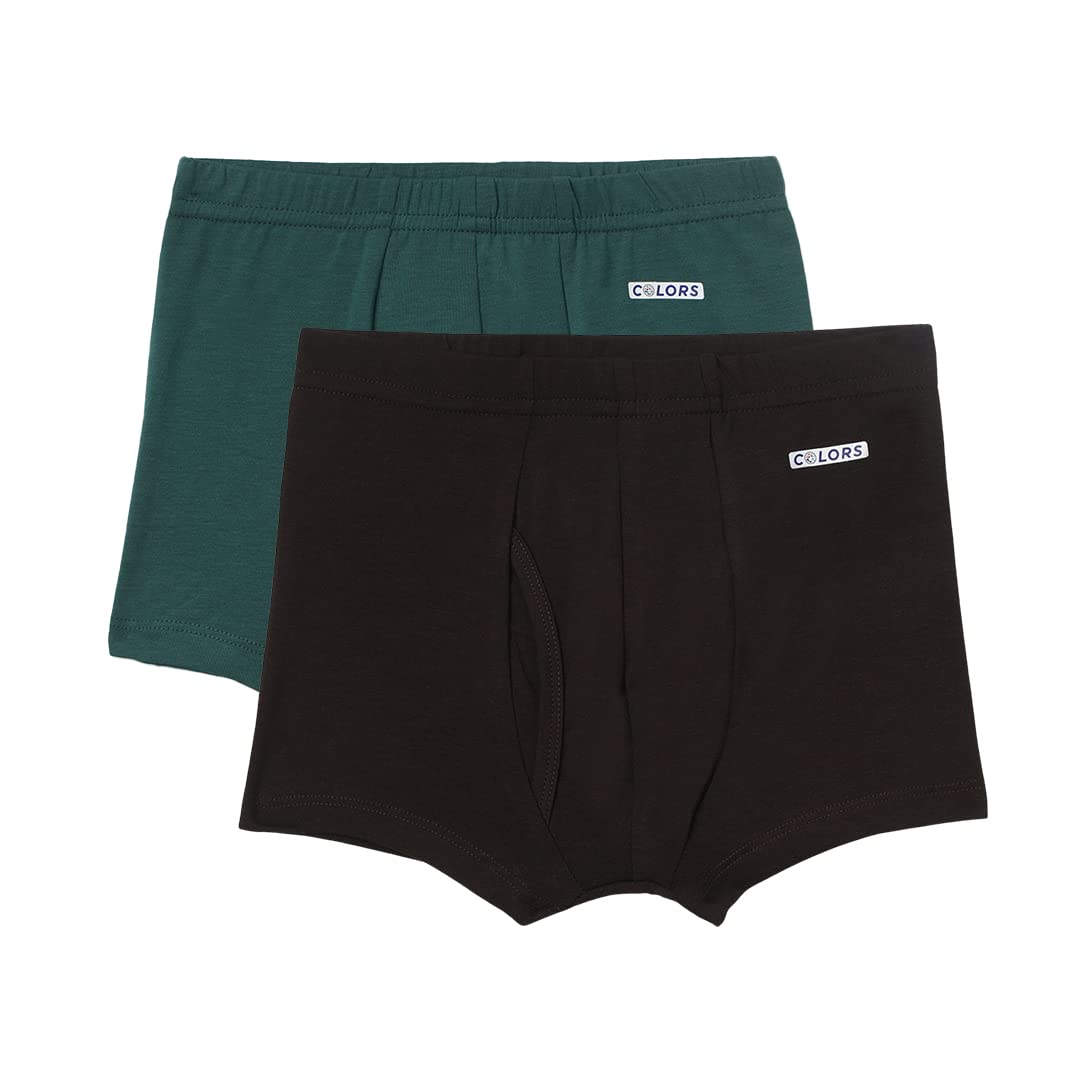 Rupa Frontline Colors Kids Front Open Mini Trunks 110|Soft-Touch Cotton Stretch|Snug Fit|Inner Elastic|Breathable Fabric|Pack o
