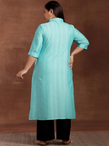 Extra Love By Libas Women's Cotton Woven Design Straight Kurta