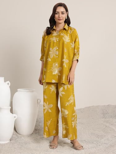 Libas WomenS Silk Blend Co-Ord Set (400233Oh