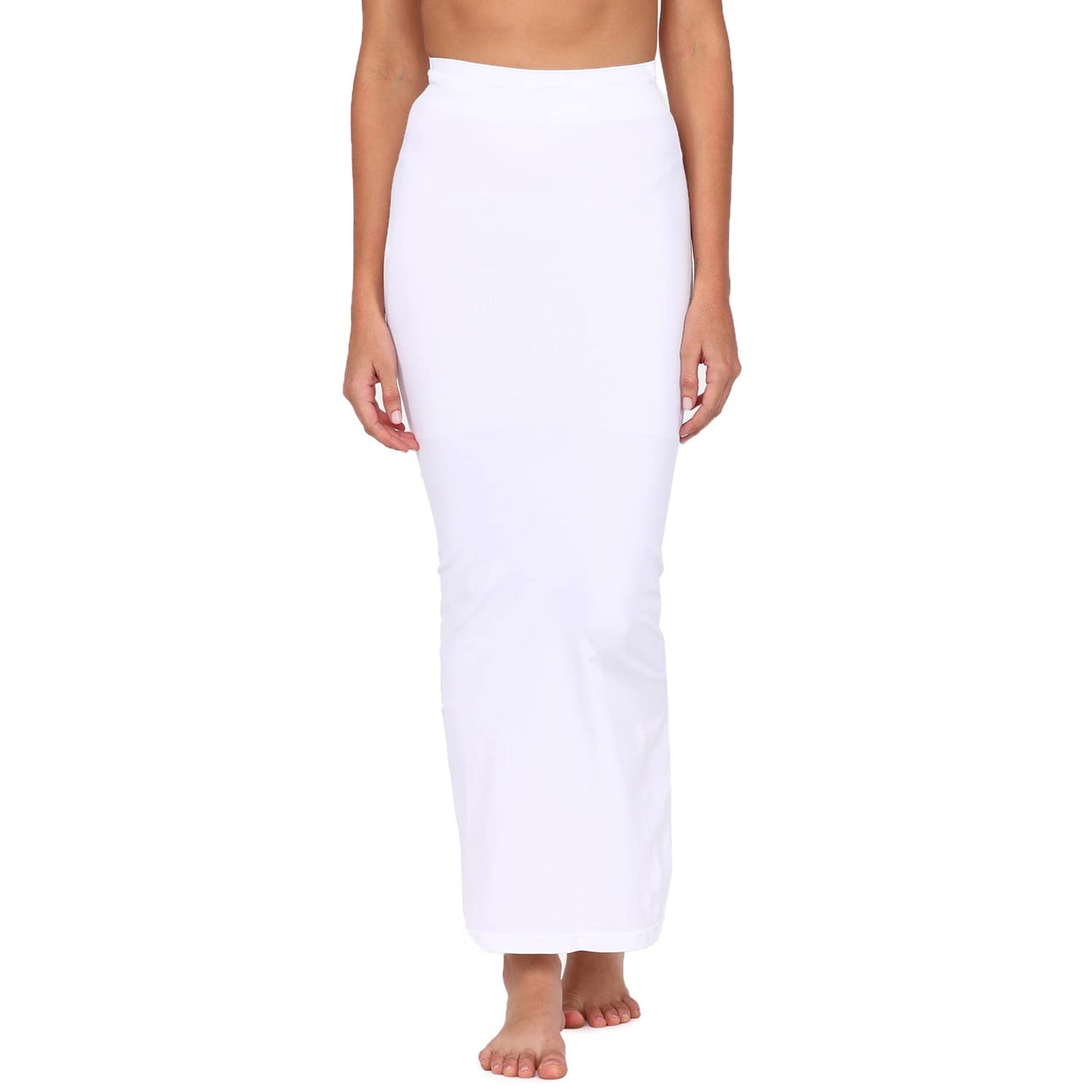 Zivame All Day Seamless Mermaid Saree Shapewear with Removable Drawcord for Women - White1