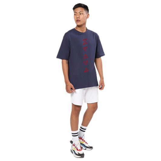 Bewakoof Mens Blue Witcher of Rivia Graphic Printed Oversized Half Sleeve T-Shirt