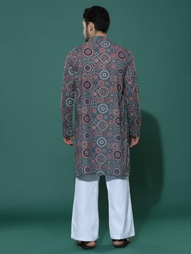 Dhruvi Trendz MenS Kurta -Pajama Set | Designer Printed Cotton Kurta For Wedding, Festival, Party |Traditional Indian Attire |