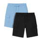 Nobero MenS Bermuda Shorts (1M-Bwsh-R0082_Powder Blue/Black