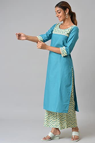 Aurelia WomenS Cotton Kurta & Palazzo (22Onas13076-604044_Blue
