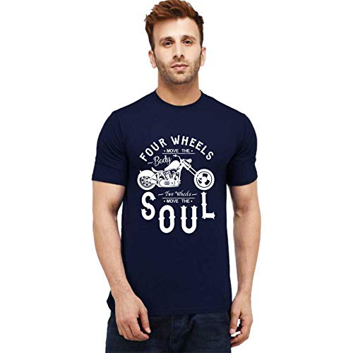 Uniplanet Store MenS Soul Bike Round Neck Navy Blue T-Shirt