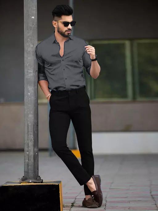 Pinkmint Cotton Spread Collar Long Sleeve Shirt For Men Formal Wear Office Wear Multicolour