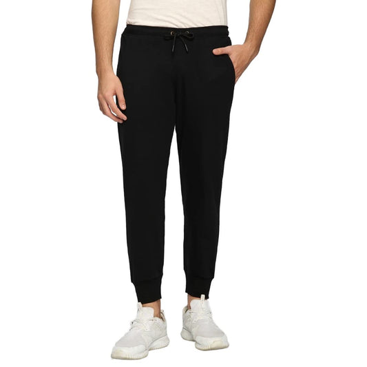Bewakoof Mens Solid Polycotton Joggers- Oversized Fit 555632_Black_M