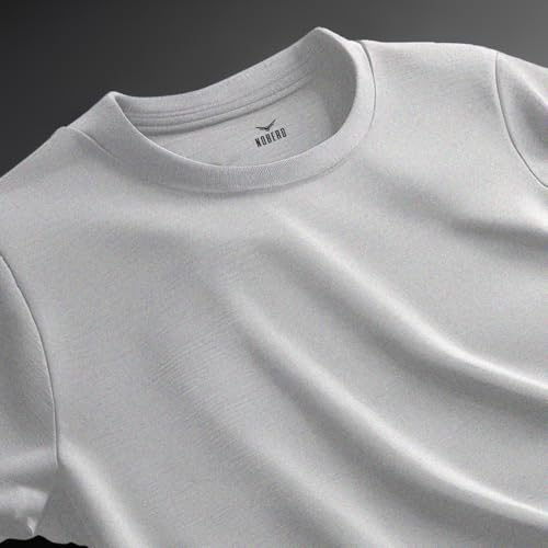 Nobero MenS Solid Oversized Fit T-Shirt (1M-Twts-R0039_Grey Melange