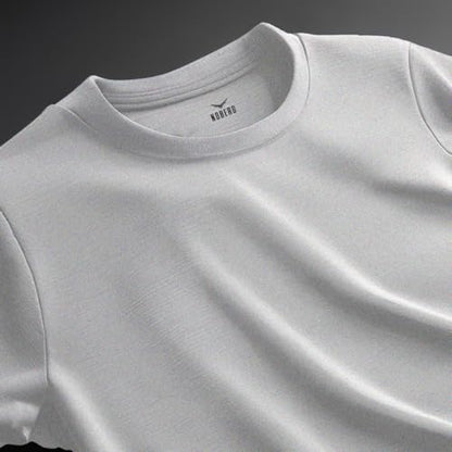 Nobero MenS Solid Oversized Fit T-Shirt (1M-Twts-R0039_Grey Melange
