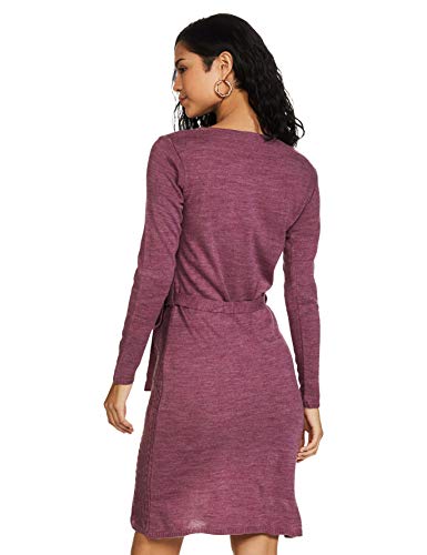 Aurelia Women's Wool Blue Round Neck Winter Dress Calf Length Kurta