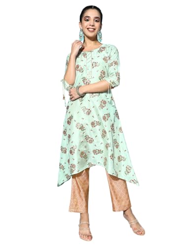 Libas Women's Printed Silk A-Line Kurta