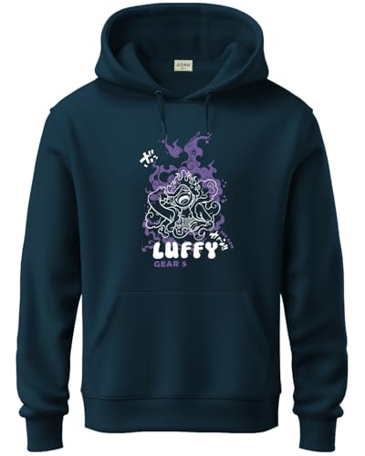 ADRO Hoodies for Men | Printed Hoodie for Men | Cotton Hoodie | Luffy Hoodie Gear 5 | Sweatshirt for Men | Anime Hoodie | H24-LU