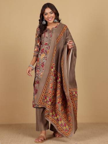 Varanga Women Ethnic Floral Printed Kurta WihTrouser & Dupatta