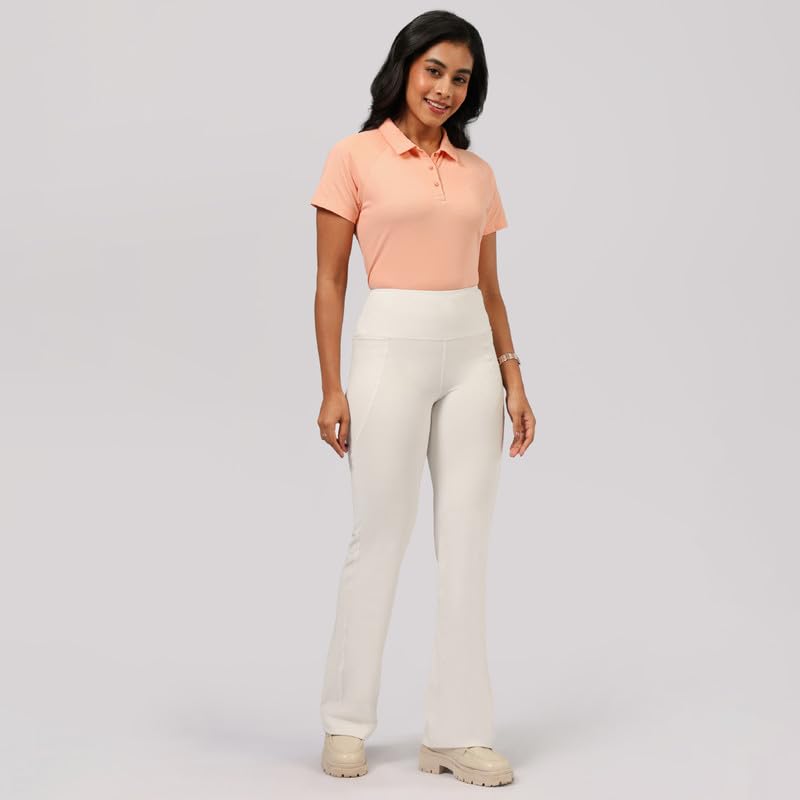 BlissClub Ultimate Flare Pants for Women Upto 54 ft | Ribbed Waistband, 4 Pockets | High Waist Trousers and Formal Pants for Of