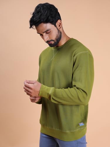 Colors Waffle Texture Full Sleeve T-Shirt for Men - 100% Cotton, Ribbed Crew Neck, Breathable Fabric, Enhanced Texture, Super St