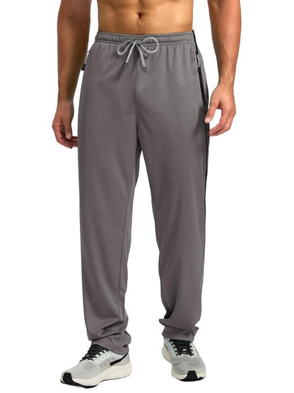 Pinkmint Mens Spandex Track Pant ll Stylish Regulr Fit Track with Side Zip Pocket ll Gym Wear ll Yoga ll Sports (Pack of 1) Gre