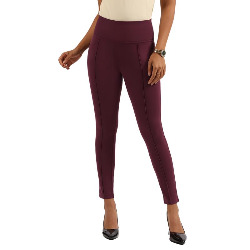 BlissClub Ultimate Sculpt Tregging Pants -Regular Below 54 | Ribbed Waistband | 2 Side Pockets | Front Pintucks | Feels Like Se
