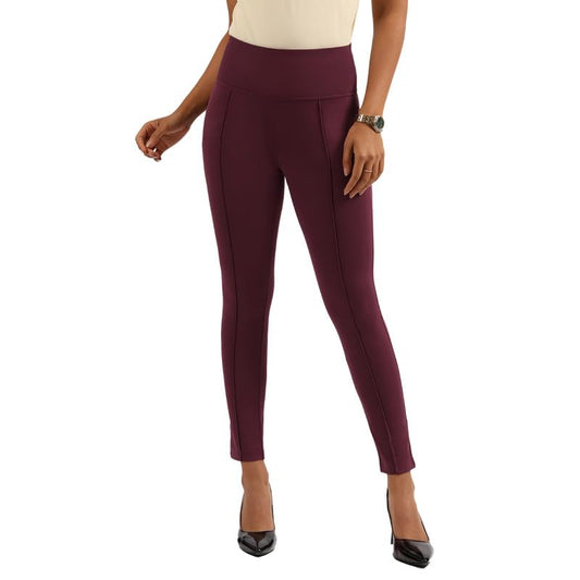 BlissClub Ultimate Sculpt Tregging Pants -Regular Below 54 | Ribbed Waistband | 2 Side Pockets | Front Pintucks | Feels Like Se