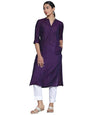 Libas WomenS Silk Woven Design Straight Kurta (268790R Purple