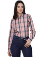 Style Quotient Women Pink Cotton Checks Smart Casual Shirt