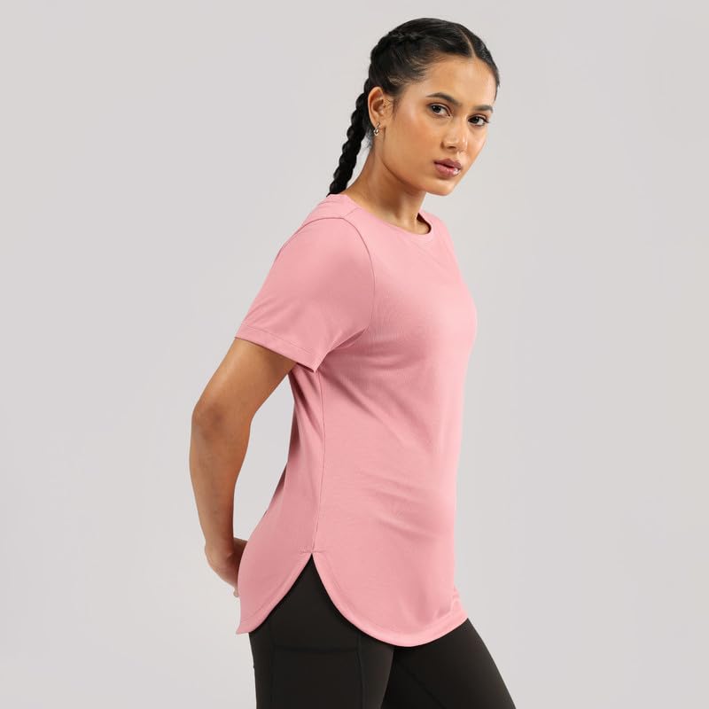 BlissClub CloudFlex Apple Hem Tee, Weightless Comfort All Day Long, Round Neck, Sleeveless Design, Feels Like Second Skin,Flatte