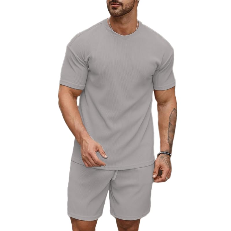 SHIENZY Mens Casual Solid Printed Night Suit Co-Ord Set || T-Shirt and Shorts Nightwear Set || Sleepwear/Loungewear for Regular