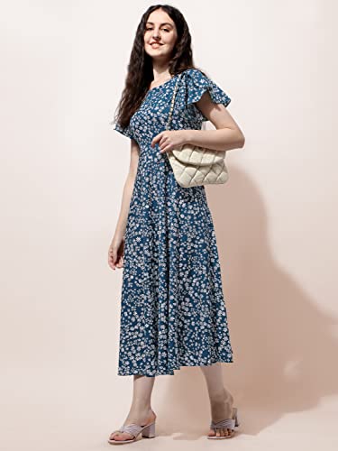 OOMPH! Womens Western & Fusion wear Midi Dresses for Women, Beach, Green - md517