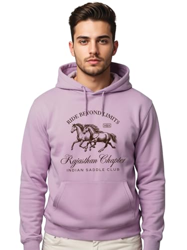 ADRO Ride Beyond Limits Hoodie for Men | 320 GSM Cotton-Poly Fleece | Soft Feel, Skin-Friendly Printed Graphic Sweatshirt with K