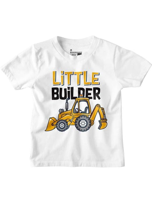 Bon Organik Boys Typography Printed Round Neck Cotton T-Shirt