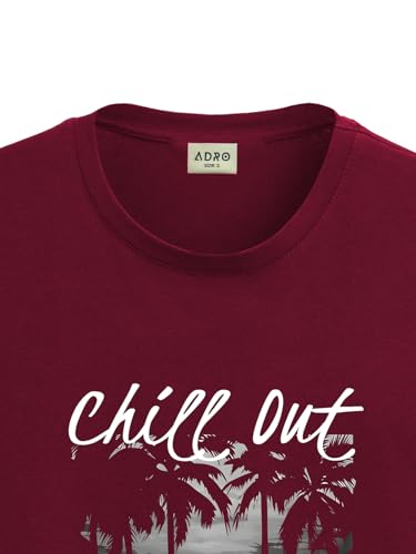 ADRO Mens Nature Graphic Tshirt - Premium Cotton T-Shirt with Stunning Nature Design - Best for Outdoor Enthusiasts Print Maroon