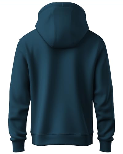 Adro Men'S Cotton Neck Hooded Sweatshirt (H20-M-Byo-Sb_Teal)