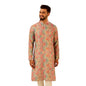 Kisah MenS Multi-Color Printed Cotton Kurta-Regular Fit Long Tunic With Mandarin Collar | Ethnic Wear For Weddings & Festive Oc
