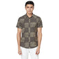 Fabindia MenS Printed Slim Shirt_Grey Xl