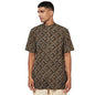 Fabindia Men Cotton Dabu Printed Short Kurta Brown_S