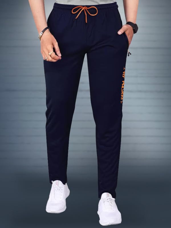 Tee Projekt Lycra Combo Soild & Zippered Pockets Style Regular Fit Track Pant for Men Jogger, Gym Wear, Yoga