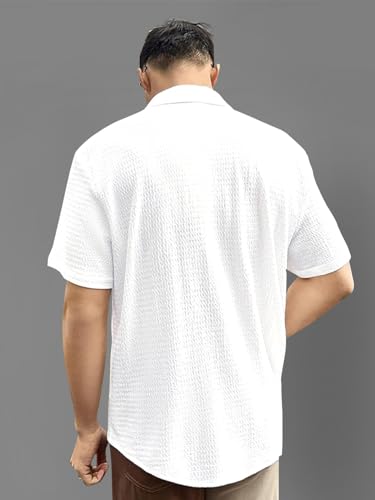 Pinkmint Mens Solid Classic Fit Shirt White