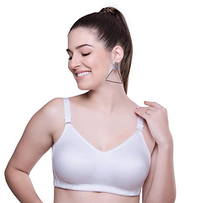 TRYLO Riza SuperFit Womens Non Wired Non Padded Dual Layered Premium Fabric Bra Available in D/E/F Cups Available in Rose Gold/D